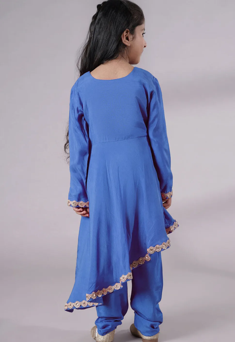 Embellished Shantoon Punjabi Suit in Light Blue