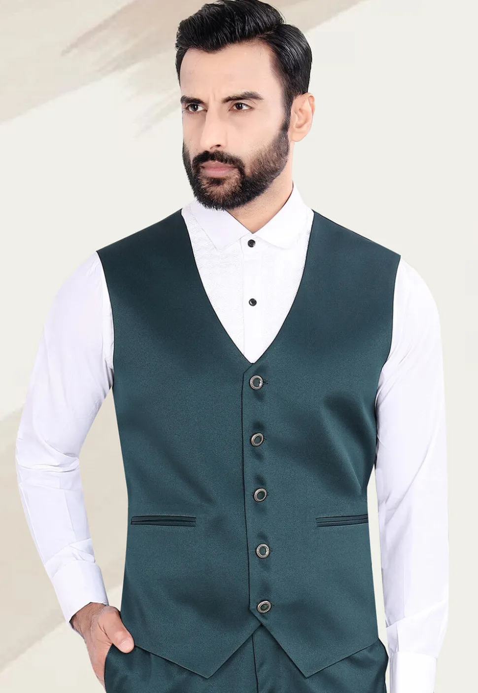 Embellished Terry Rayon Jacquard Blazer in Teal Blue