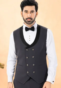 Embellished Terry Rayon Tuxedo in Grey