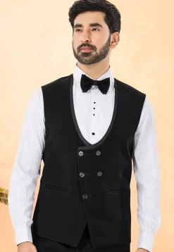 Embellished Terry Rayon Tuxedo in Black
