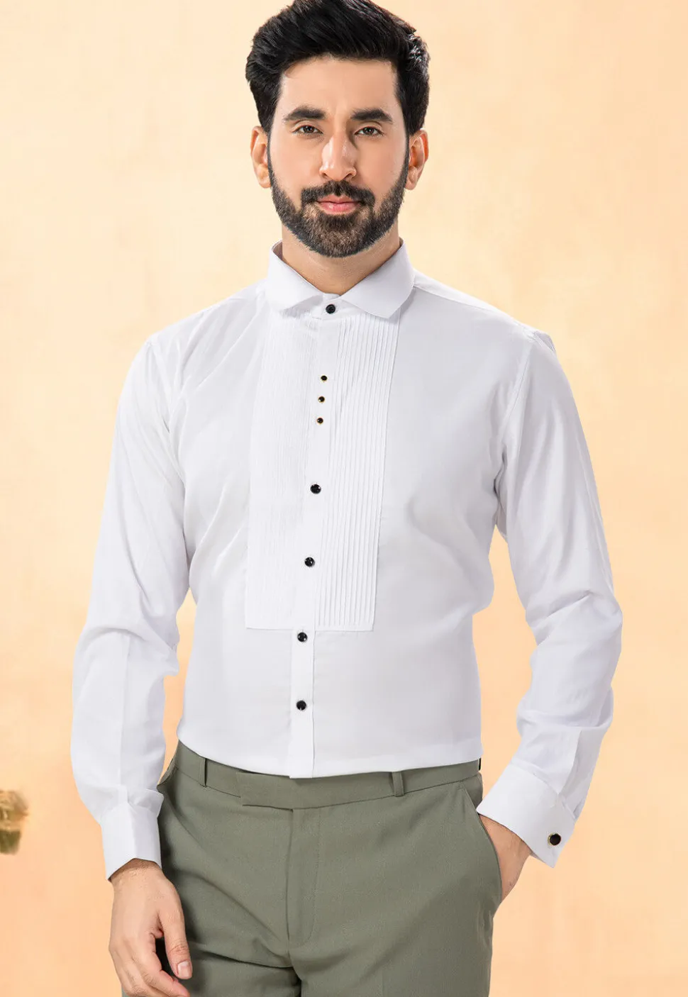 Embellished Terry Rayon Tuxedo in Black