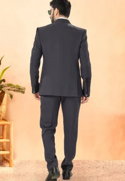 Embellished Terry Rayon Tuxedo in Grey