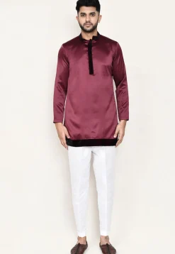 Embellished Velvet Jodhpuri Suit in Maroon
