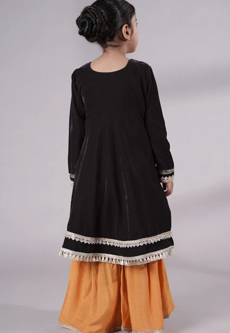 Embellished Velvet Pakistani Suit in Black