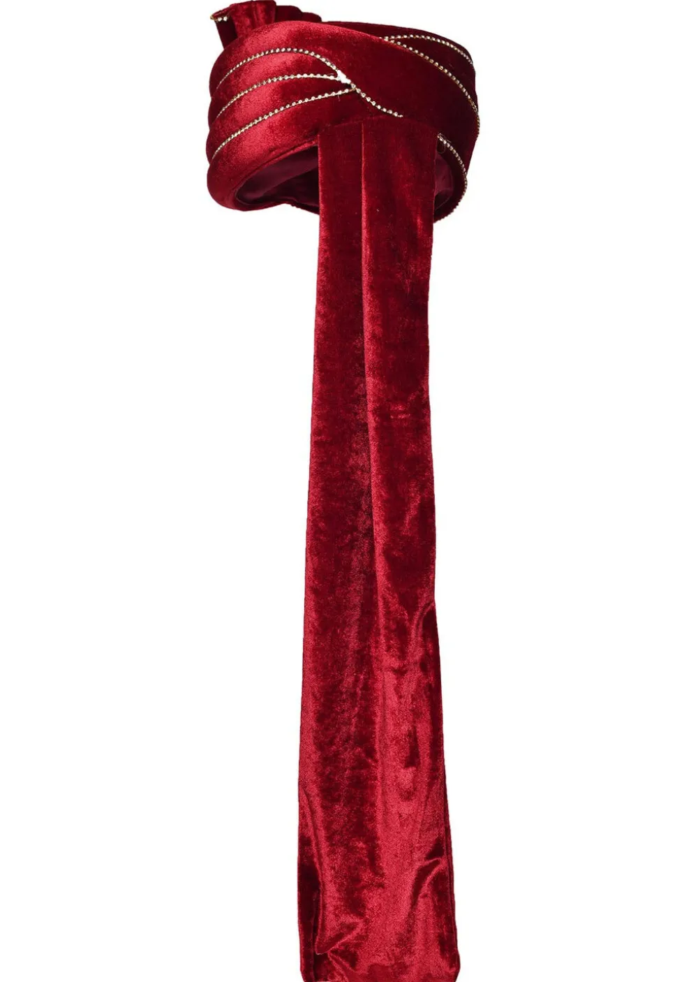 Embellished Velvet Turban in Maroon