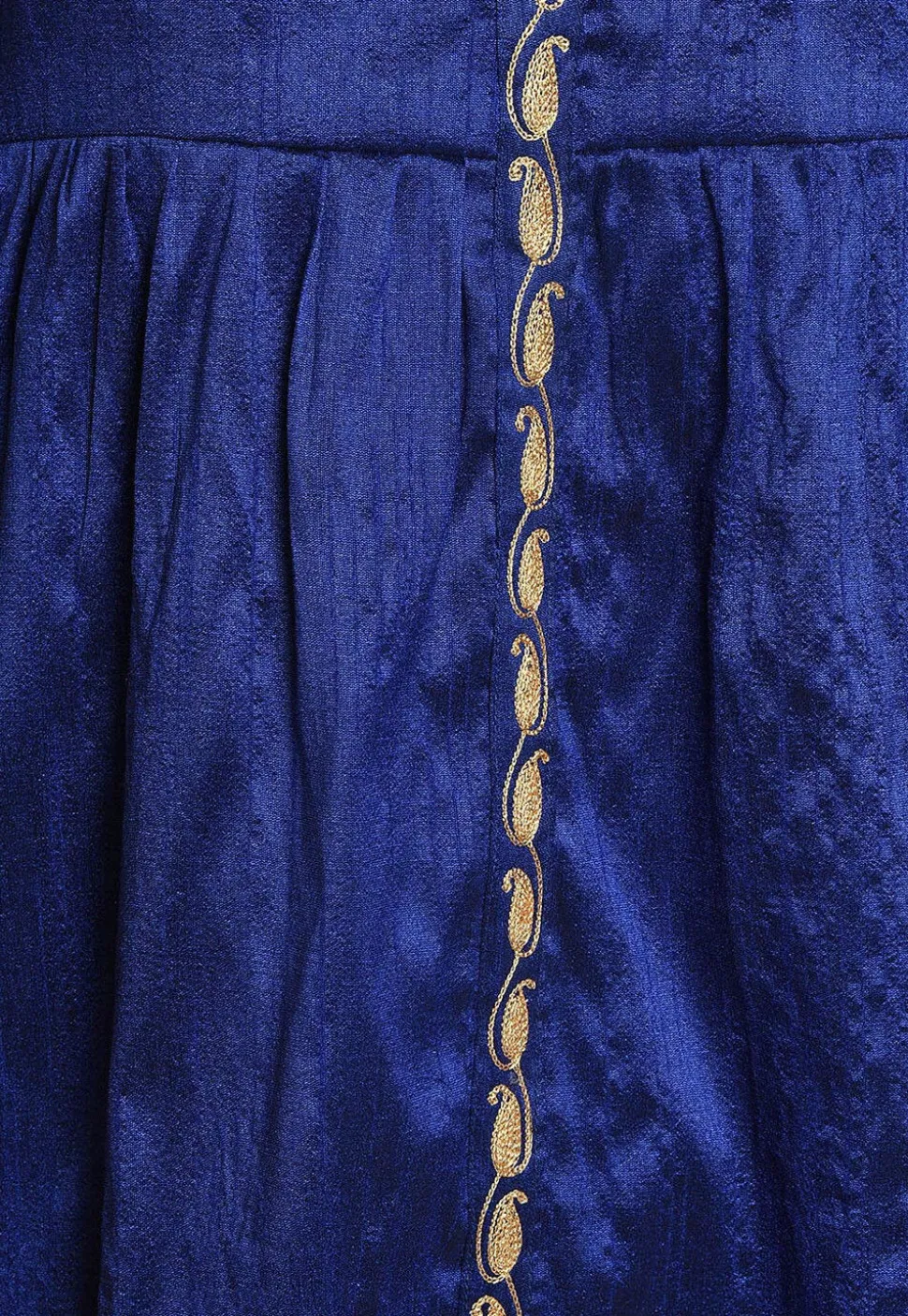 Embroidered Art Silk A Line Kurta Set in Royal Blue
