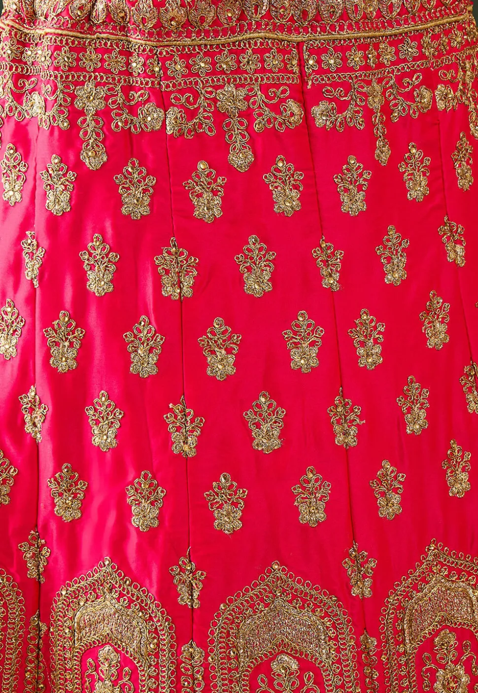 Embroidered Art Silk Lehenga in Pink