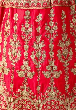 Embroidered Art Silk Lehenga in Maroon
