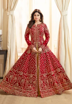Embroidered Art Silk Lehenga in Maroon