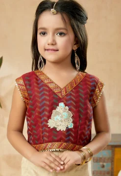 Embroidered Art Silk Pakistani Suit in Maroon