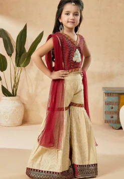 Embroidered Art Silk Pakistani Suit in Maroon