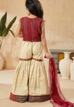 Embroidered Art Silk Pakistani Suit in Maroon
