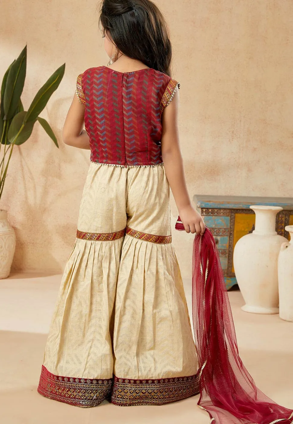 Embroidered Art Silk Pakistani Suit in Maroon