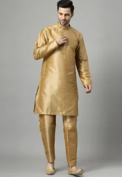 Embroidered Art Silk Sherwani in Maroon and Golden