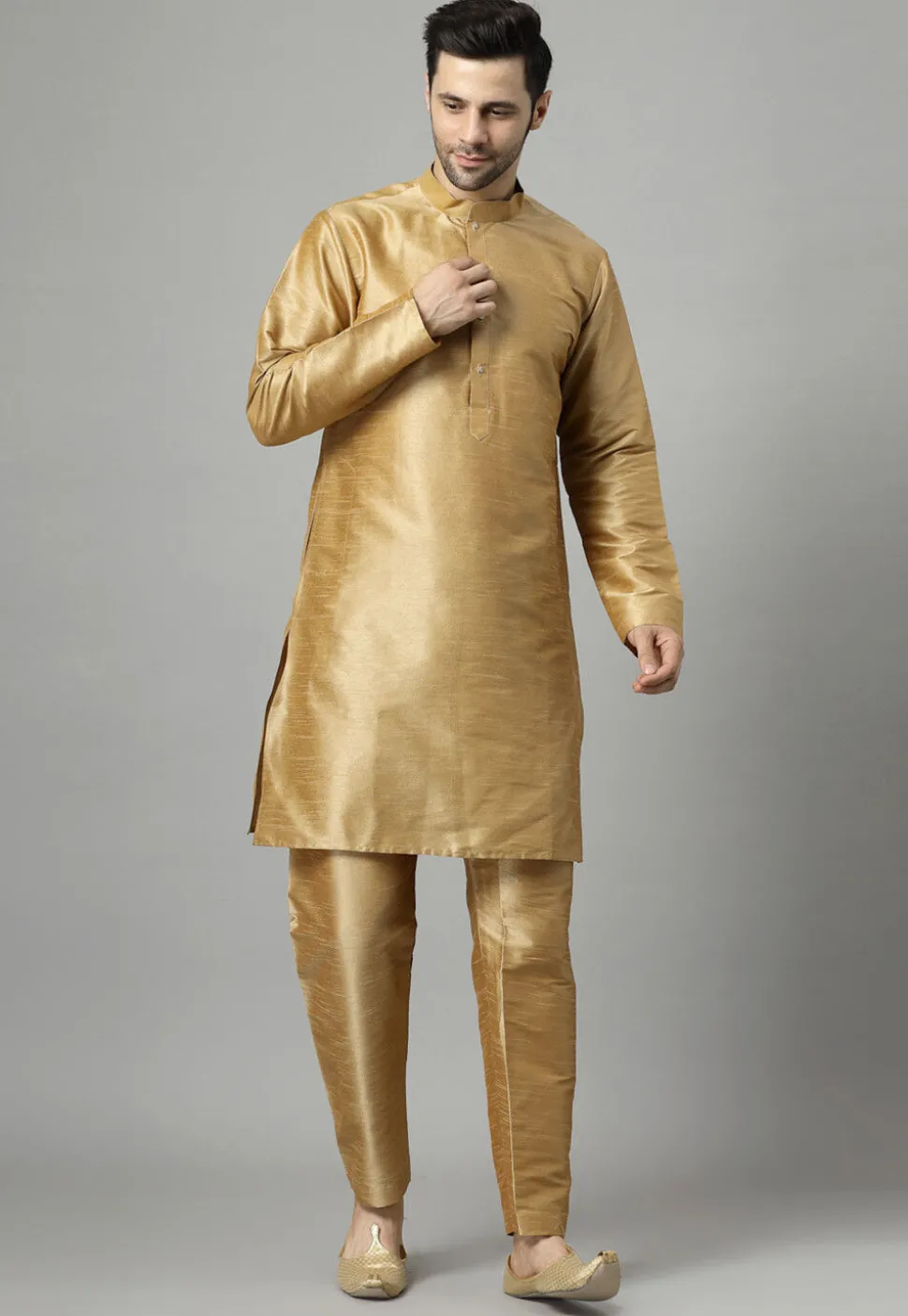 Embroidered Art Silk Sherwani in Maroon and Golden