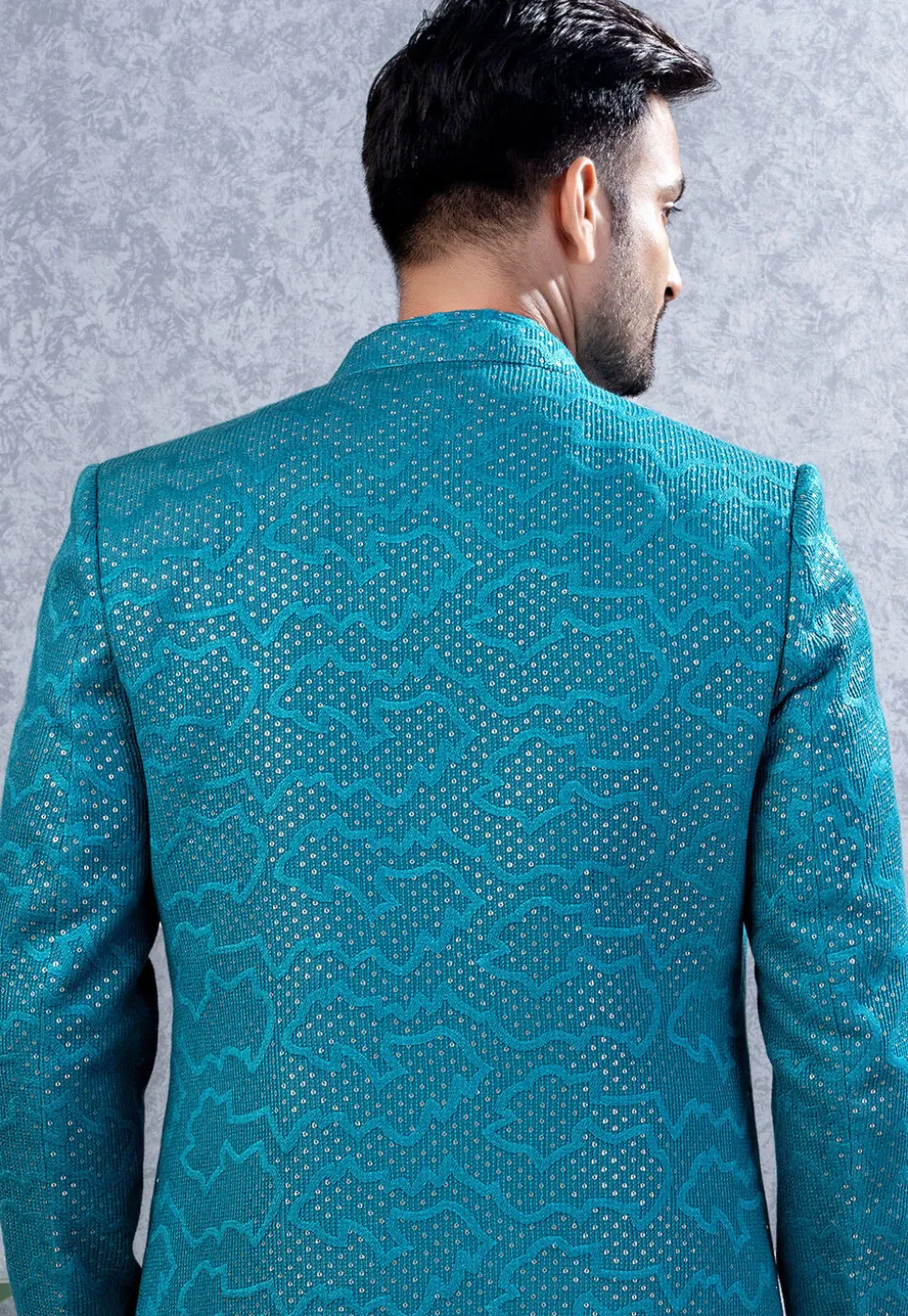 Embroidered Art Silk Sherwani in Beige
