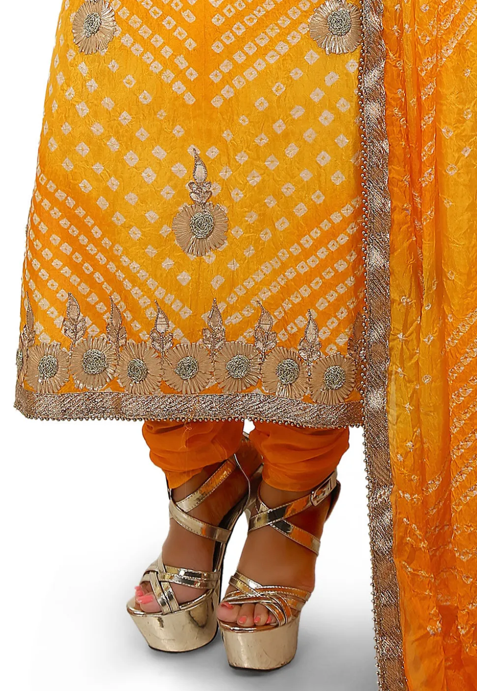 Embroidered Art Silk Straight Cut Suit in Mustard
