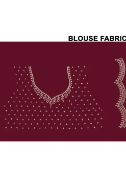 Embroidered Border Art Silk Saree in Maroon
