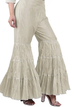 Embroidered Chanderi Cotton Pakistani Suit in Off White