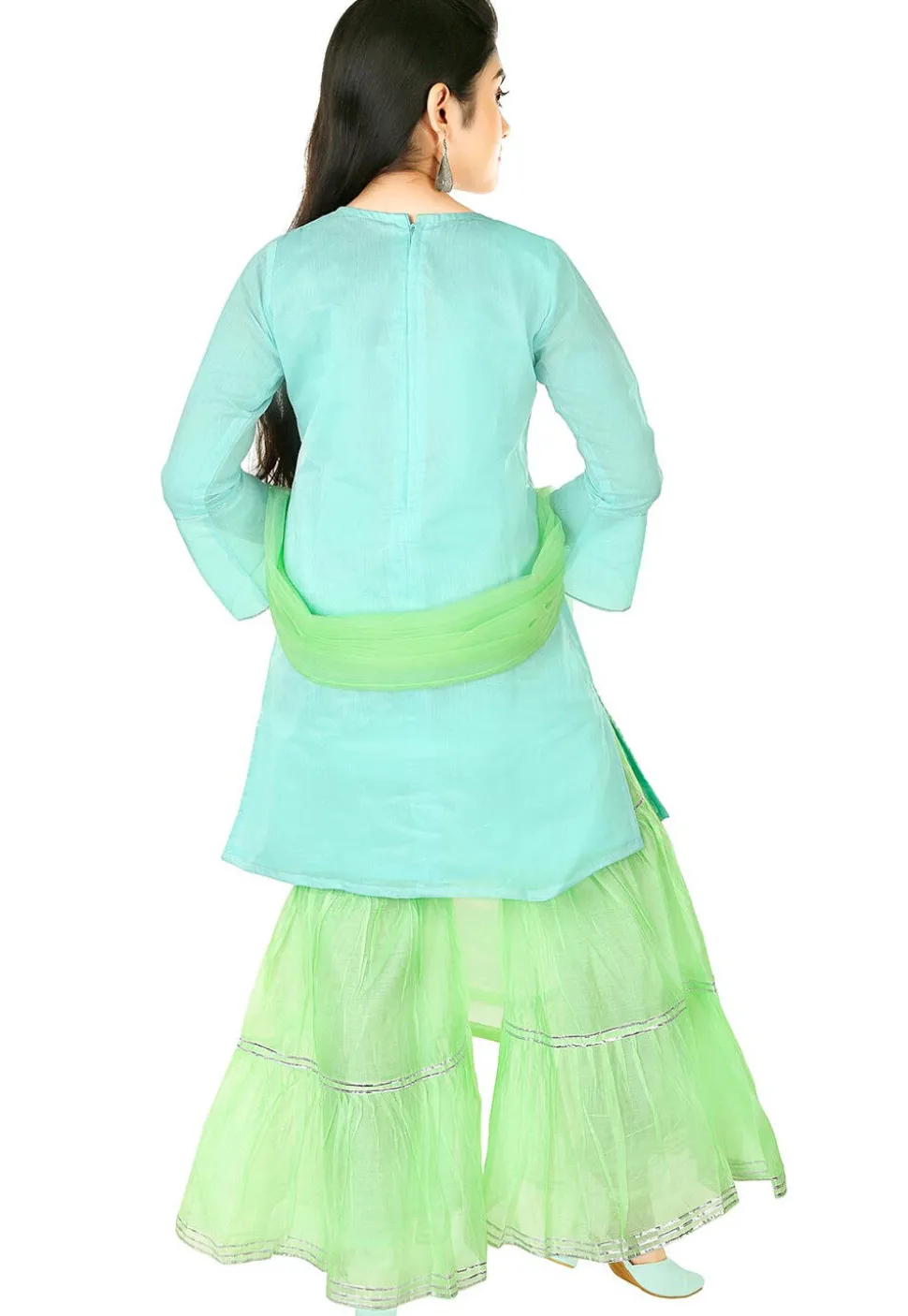 Embroidered Chanderi Cotton Pakistani Suit in Light Blue