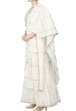 Embroidered Chanderi Cotton Pakistani Suit in Off White