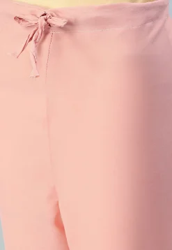 Embroidered Chanderi Cotton Pakistani Suit in Peach