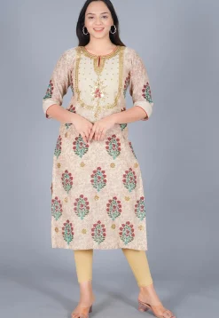Embroidered Chanderi Cotton Straight Suit in off White
