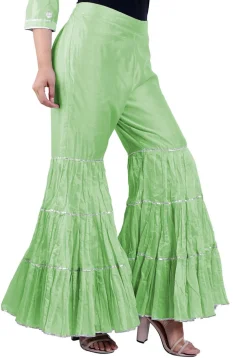Embroidered Chanderi Pakistani Suit in Sea Green