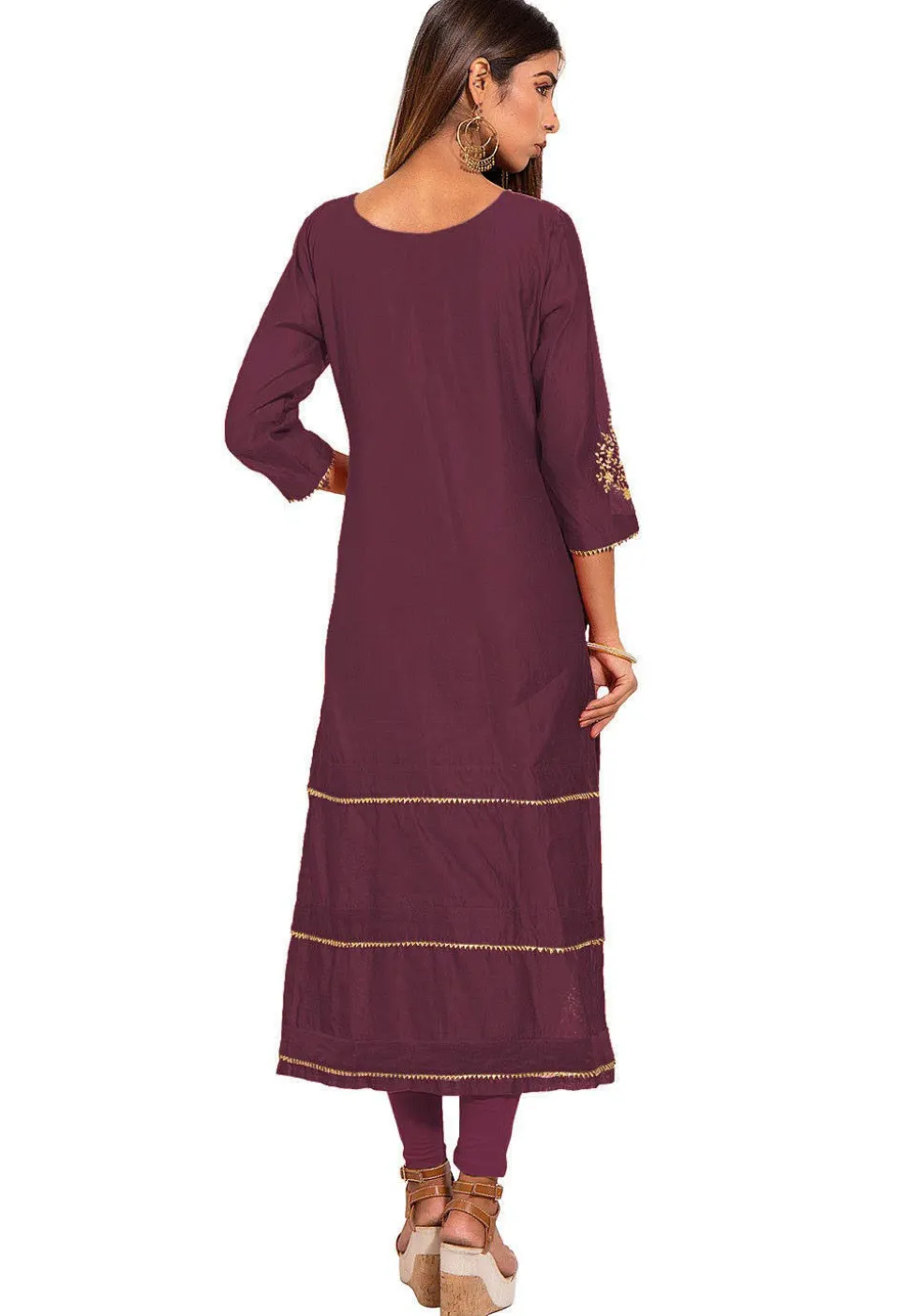 Embroidered Chanderi Silk Straight Suit in Purple