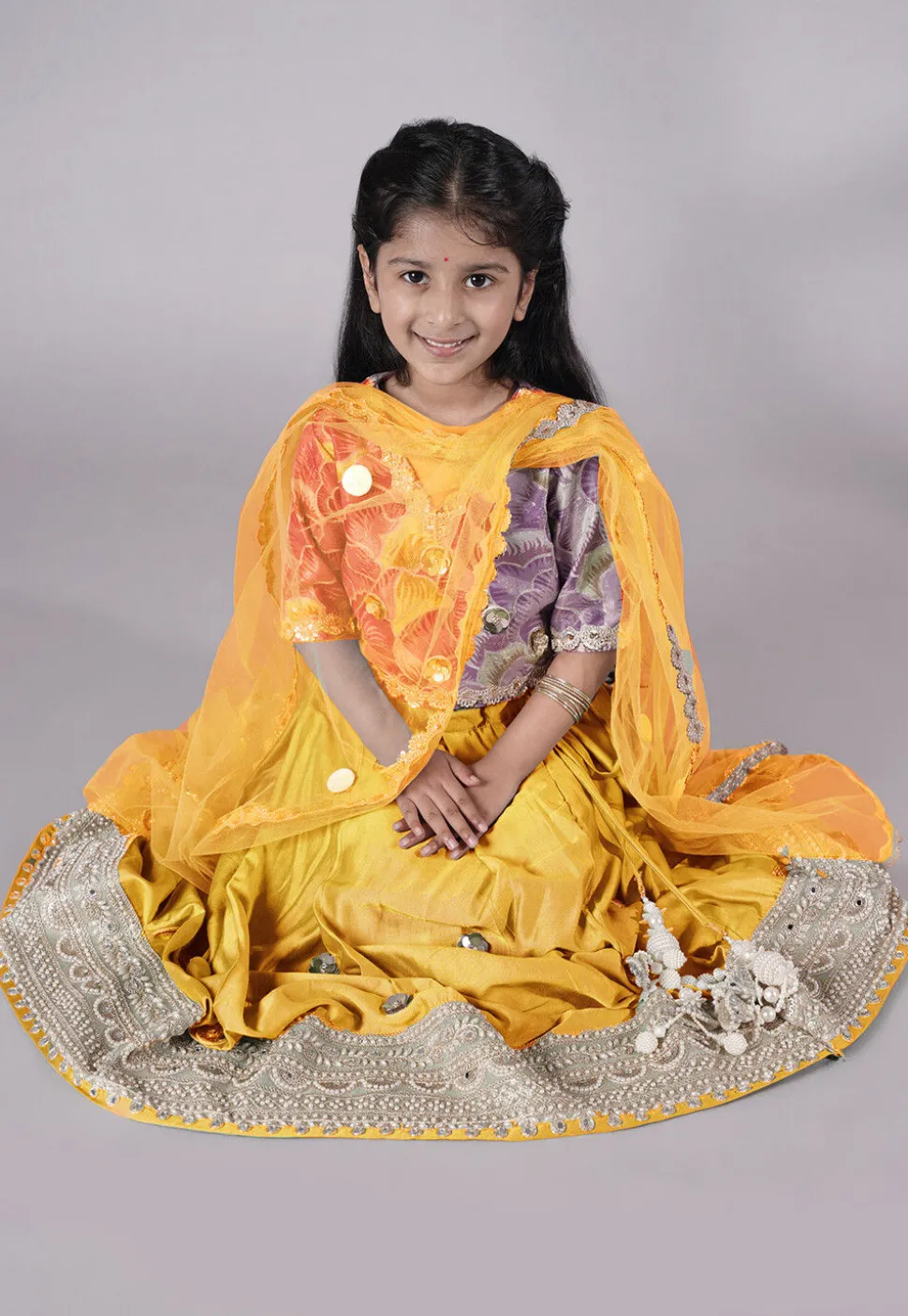 Embroidered Chanderi Silk Lehenga in Pink