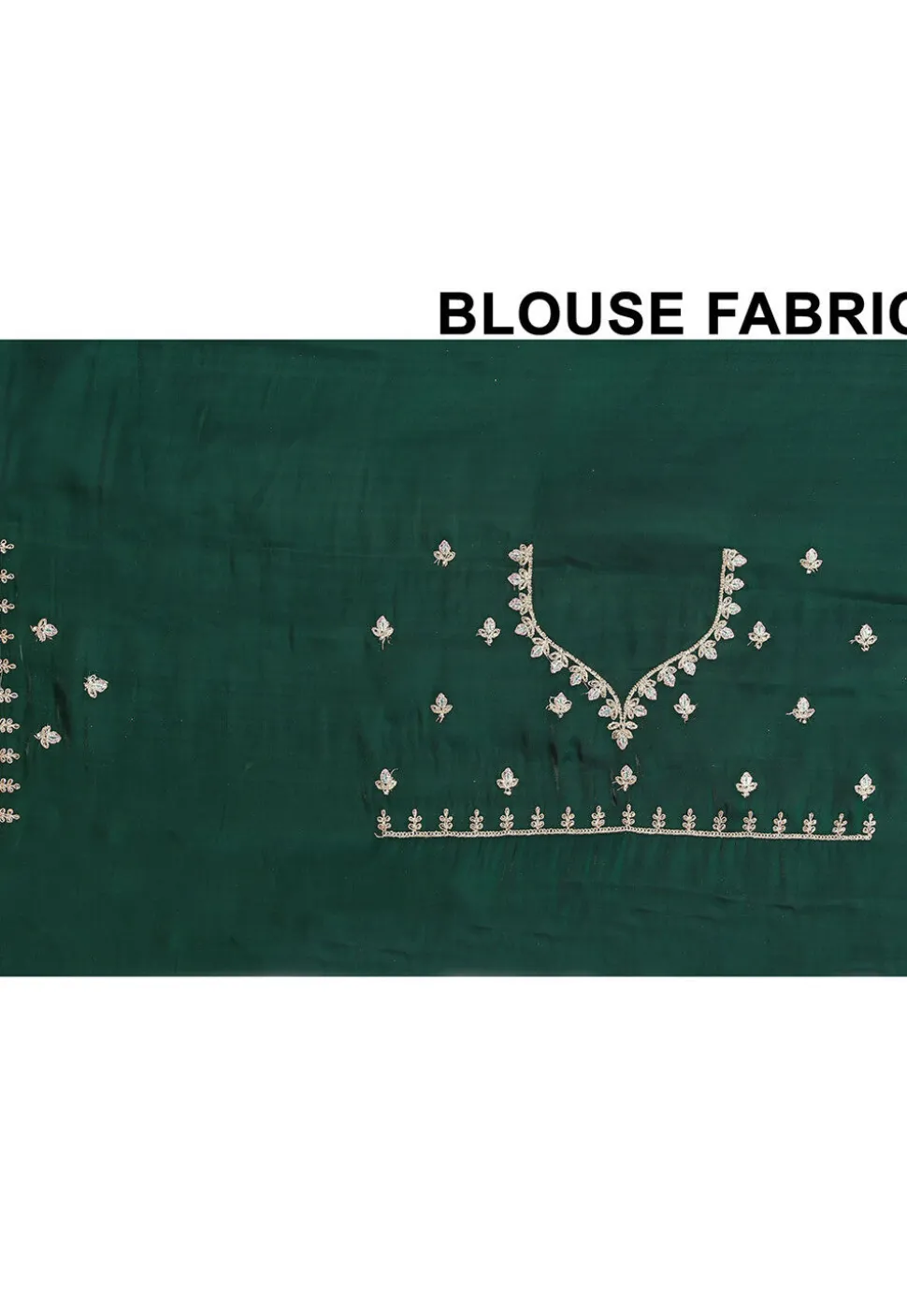 Embroidered Chinon Crepe Scalloped Saree in Dark Green