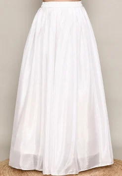 Embroidered Chinon Silk Lehenga in Off White