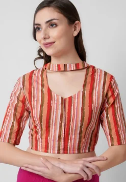 Embroidered Cotton Blouse in Multicolor
