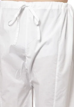 Embroidered Cotton Kurta Set in White