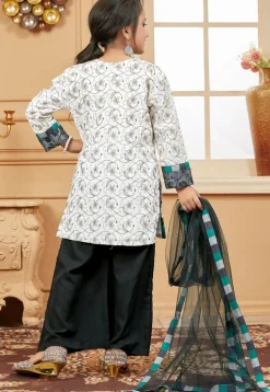 Embroidered Cotton Pakistani Suit in Off White