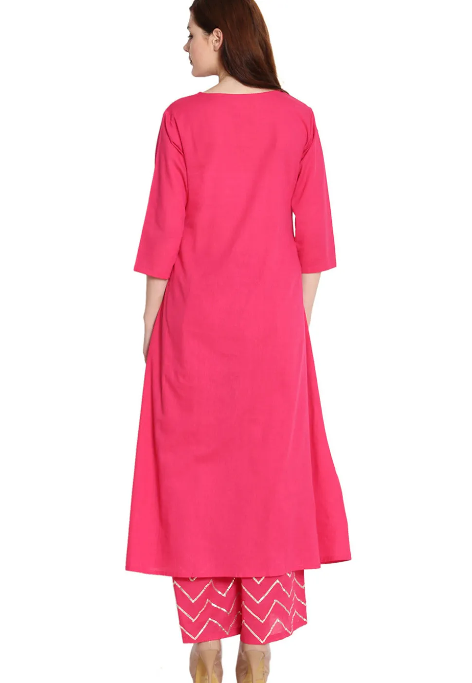 Embroidered Cotton Pakistani Suit in Pink