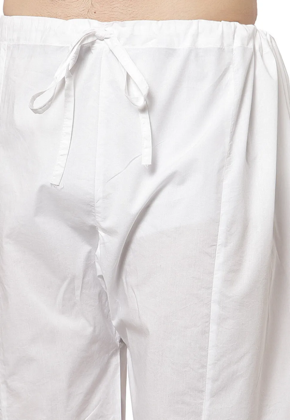 Embroidered Cotton Pathani Suit in White