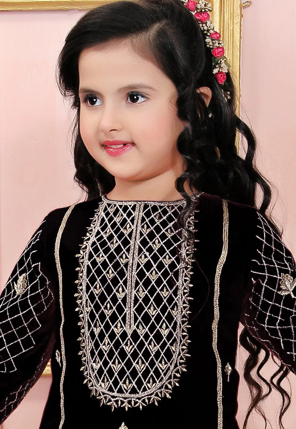 Embroidered Cotton Silk Pakistani Suit in Black