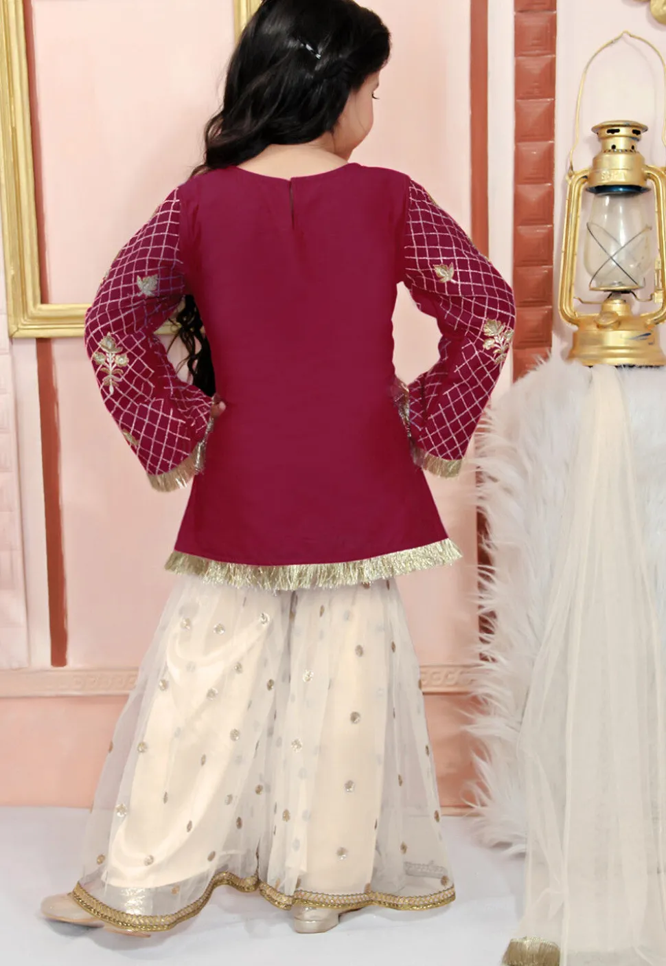 Embroidered Cotton Silk Pakistani Suit in Maroon