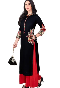 Embroidered Cotton Viscose Pakistani Suit in Black