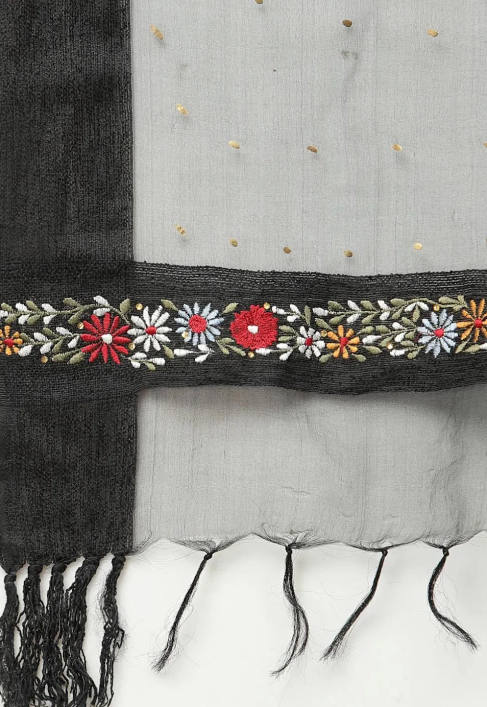 Embroidered Cotton Viscose Pakistani Suit in Black