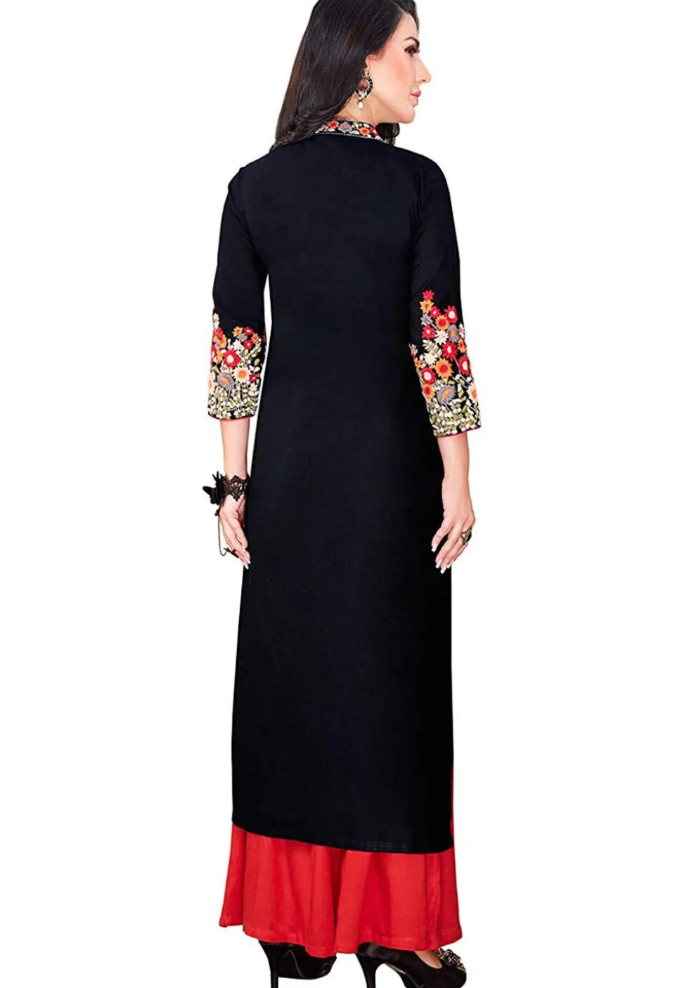 Embroidered Cotton Viscose Pakistani Suit in Black