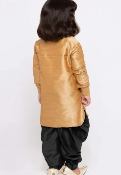 Embroidered Dupion Silk Kurta Set in Beige