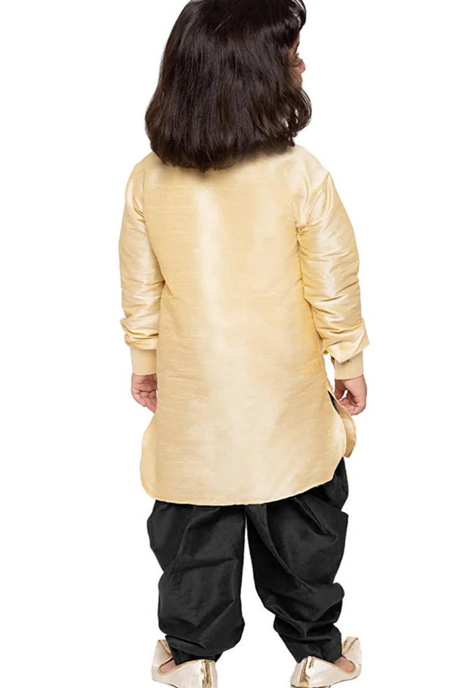 Embroidered Dupion Silk Kurta Set in Light Beige