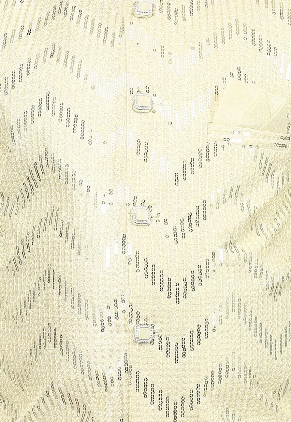 Embroidered Dupion Silk Sherwani in Cream