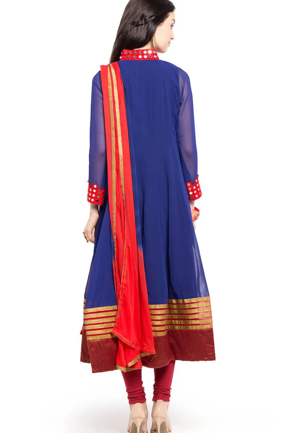Embroidered Georgette Anarkali Suit in Blue