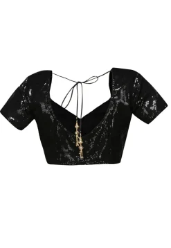 Embroidered Georgette Blouse in Black