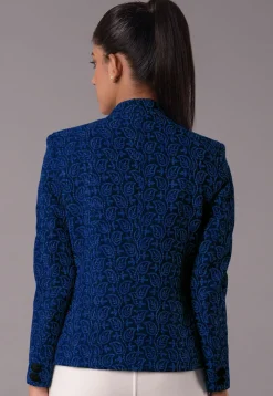 Embroidered Georgette Jacket in Blue
