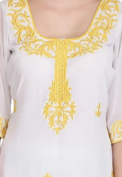 Embroidered Georgette Kurti in White
