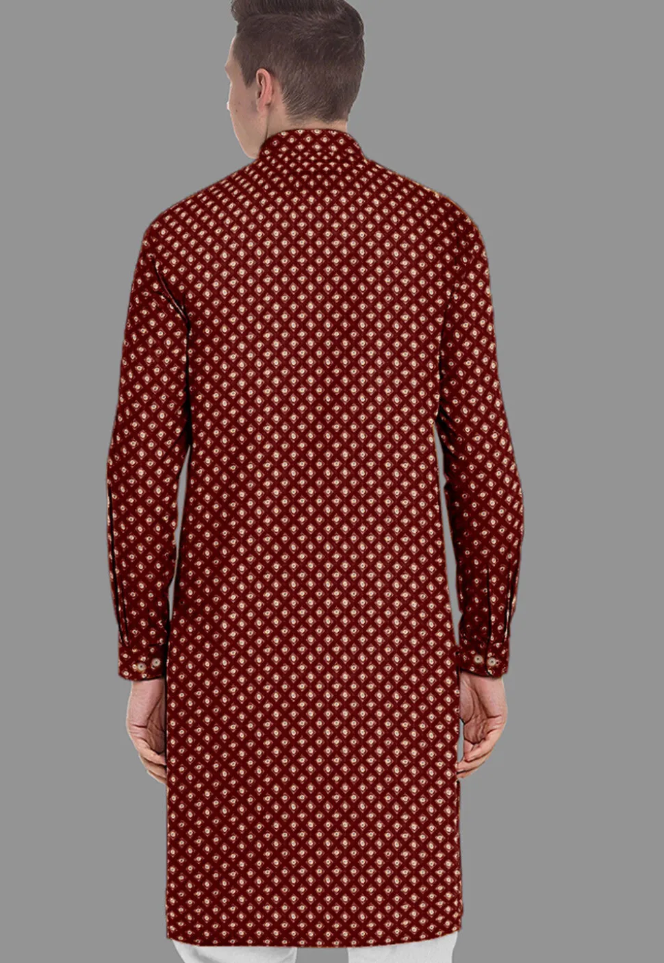 Embroidered Georgette Kurta in Maroon